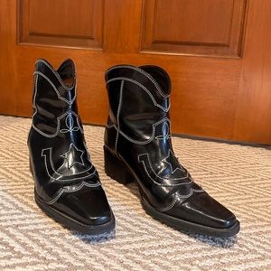 GANNI Black Meg 50 Leather Ankle